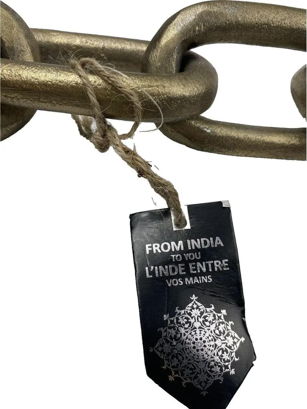 Gold Metal Chain Link Table Decor Modern Design New